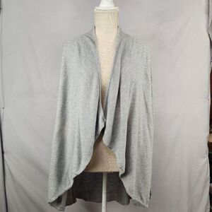 Maurices Womens Cardigan Sweater Size M Ribbed Long Sleeve Gray Shawl